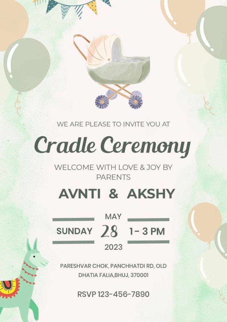 Cradle Ceremony Invite