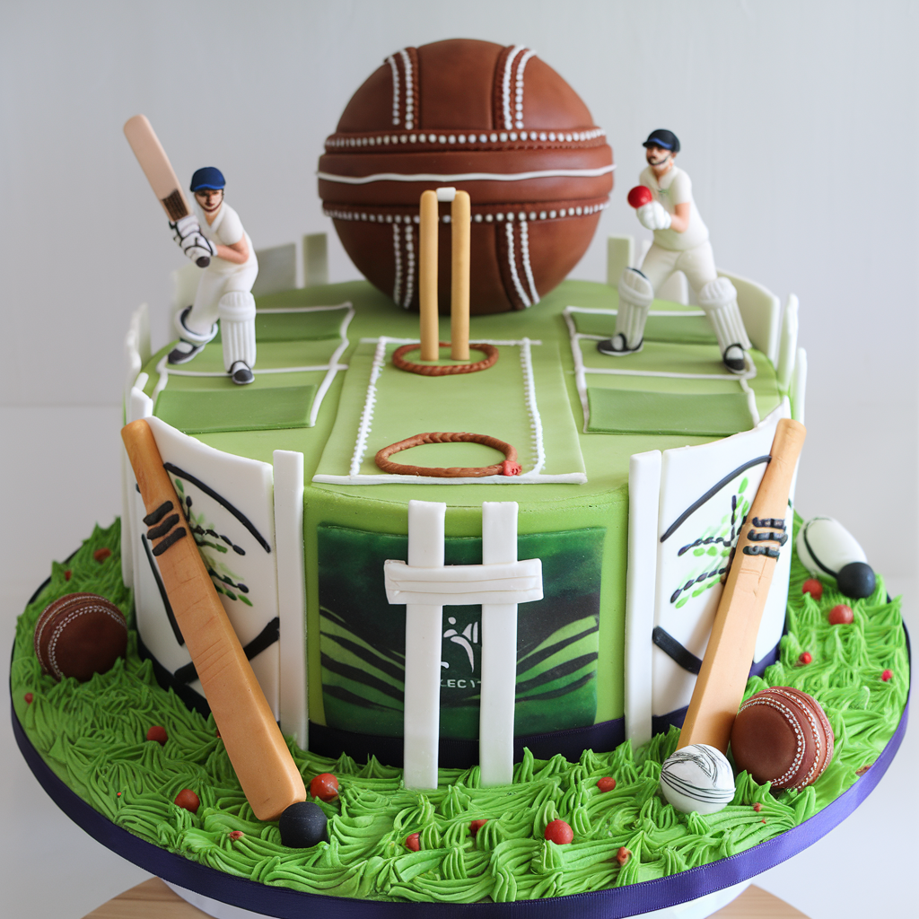 cricket theme cake